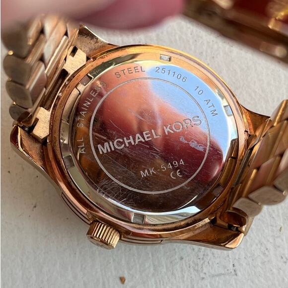 Michael Kors MK5494 Women's Stainless Steel Analog Brown Dial Quartz Watch $375 - Picture 5 of 11